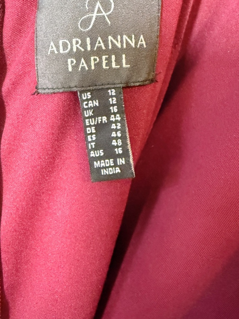 Adrianna Papell Wine-Red Sequin Evening Gown Formal Dress - Picture 6 of 12